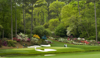 Golf course pond green trees - a golf course free wallpaper