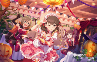 Anime girls costumes pumpkins room - pumpkin free wallpaper