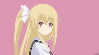Blonde girl long hair big - anime visual free wallpaper
