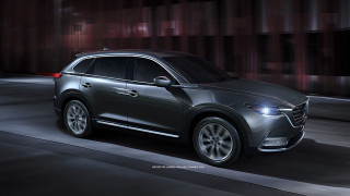 Silver mazda suv night street - the side of the road free wallpaper