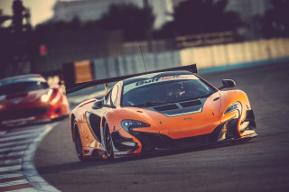 Orange sports cars race track - a race free wallpaper