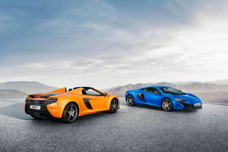 Sports cars desert road mountains - two sports car free wallpaper