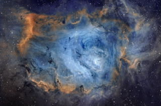 Large star space dust filled - a blue center free wallpaper
