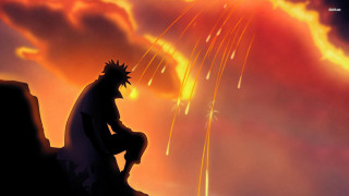Man sitting rock watching fireworks - eiichiro oda free wallpaper
