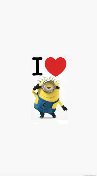 Minion heart i love it - free love wallpaper