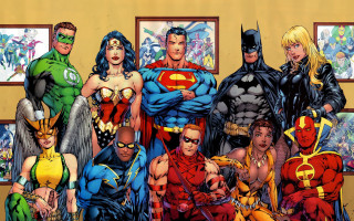 Superheroes wall pictures man group - a man in the middle free wallpaper