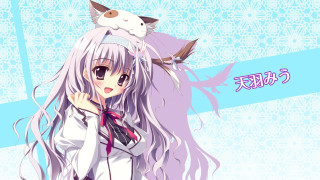 Anime girl long hair cat 8 - and a cat free wallpaper