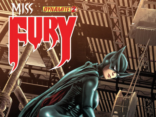 Woman redcape kneeling urban library - a comic book free wallpaper