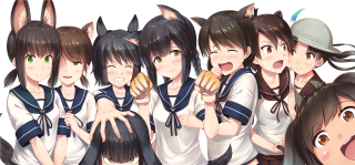 Anime girls bunny ears hotdog - a hot dog free wallpaper