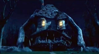 Creepy house windows face night - a creepy house free wallpaper