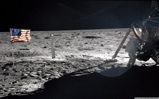 Flag moon man background ground - vfx free wallpaper