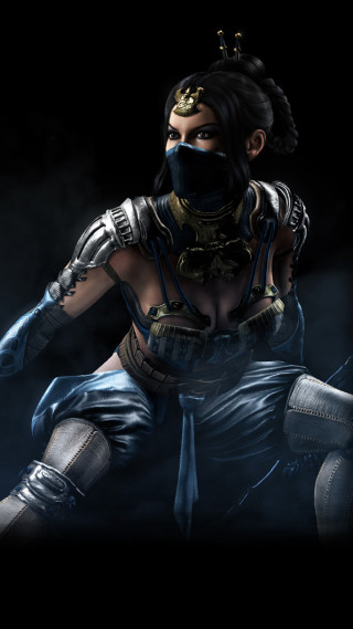 Woman black mask blue outfit - unreal engine 5 quality free wallpaper