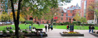 People walking park benches trees - a park free wallpaper
