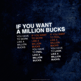 Words on wall million bucks - a wall free wallpaper
