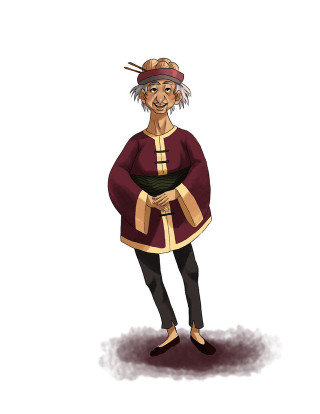 Cartoon man red gold outfit - dai jin free wallpaper
