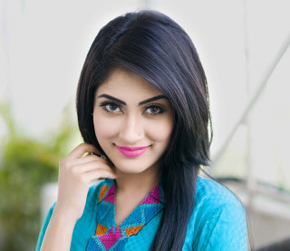 Woman black hair blue shirt - a blue shirt free wallpaper for desktop