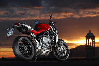 Red motorcycle sunset clock tower - duccio free wallpaper