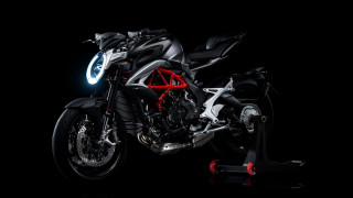 Motorcycle red accents 3d render - de stijl free wallpaper