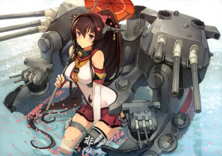 Woman skirt boots umbrella robot - a robot free wallpaper