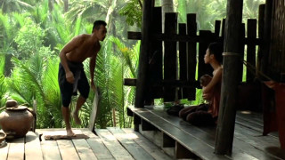 Man porch paddle woman bench - movie still free wallpaper