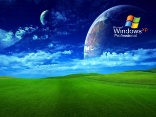 Green field blue sky large 2 - a green field free wallpaper