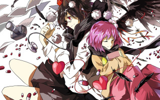 Pink haired wings camera phone - black wing free wallpaper
