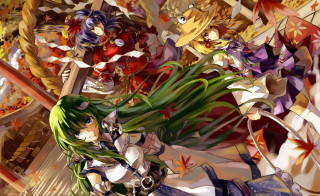 Anime characters green hair green - green eye free wallpaper
