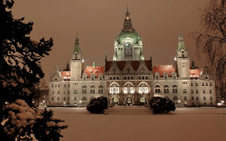 Large building clock tower night 29 - covered free wallpaper