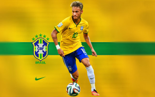 Brazil soccer kick yellow shirt - a soccer ball free wallpaper