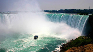 Boat water waterfall near boat 3 - the water free wallpaper