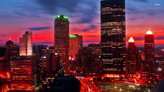 City skyline tall buildings nighttime 14 - tall building free wallpaper