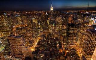 City night lights tall buildings 2 - tall building free wallpaper