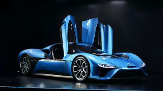 Blue sports car open doors 3 - its door free wallpaper