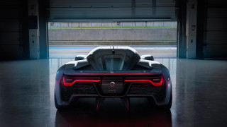 Futuristic car garage red light - open free wallpaper