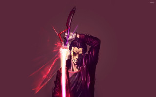 Man light saber purple background - a light saber free wallpaper