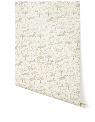 Animal pattern wall hanging white - a wall free wallpaper