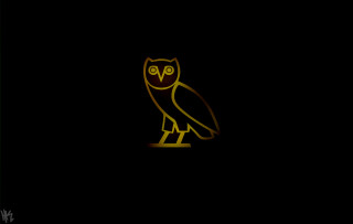 Yellow owl black background dark - a silk screen free wallpaper