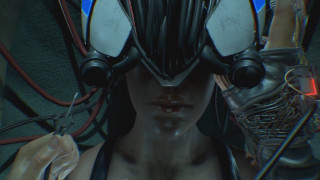 Woman futuristic helmet gloves head - unreal engine 5 free wallpaper