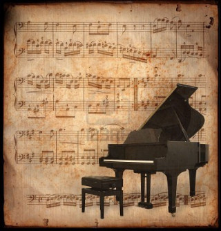 Piano stool sheet music background - daphne mcclure free wallpaper