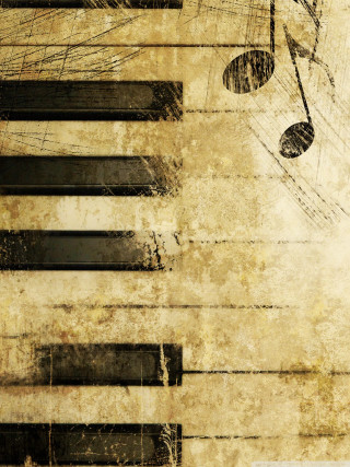 Grungy piano musical notes treble - cinematic composition free wallpaper