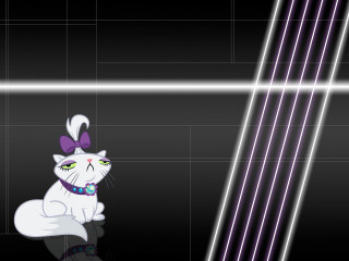 Cat bow sitting floor neon - a bow free wallpaper