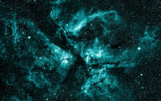 Large star cluster green center - large star cluster in the sky free wallpaper
