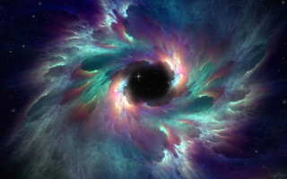 Blackhole colorful sky stars galaxy - a black hole in the center free wallpaper