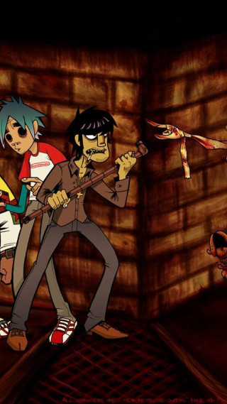 Cartoon people playing violin demon - the wall free wallpaper
