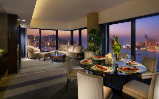 Dining room city view nighttime - dining free wallpaper