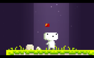Pixel art dog chasing red - pixel art free wallpaper