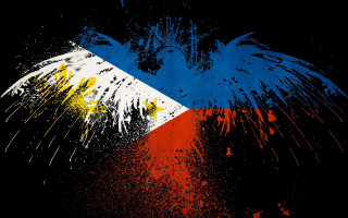 Bird flag black background triadic - a painting of a bird free wallpaper