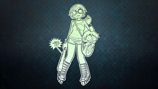Girl backpack teddy bear drawing - underground free wallpaper