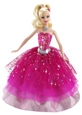 Barbie doll pink dress stars - detail free wallpaper