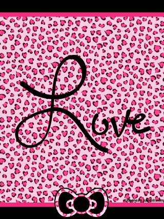 Pink leopard print bow love - pointillism free wallpaper